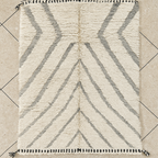 Tapis marocain chevron gris sur fond crème