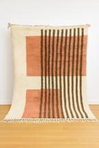 Tapis marocain en laine – Design moderne terracotta